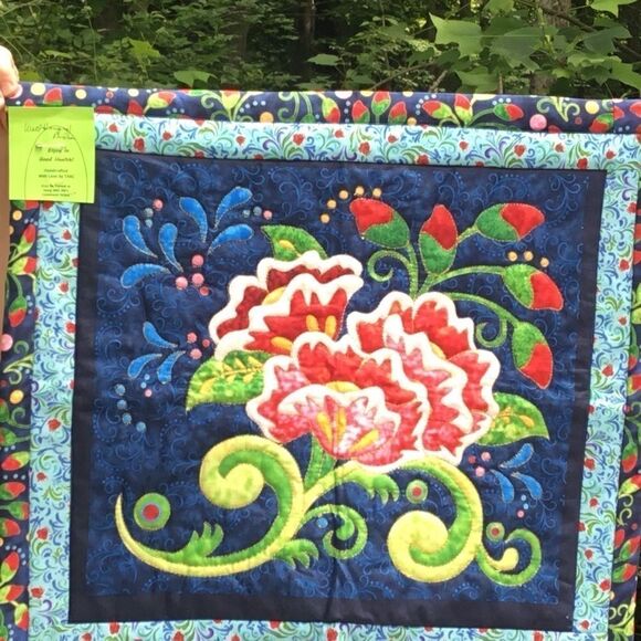 NWT. Hand Crafted Bright Flower Wall Hanging - Picture 2 of 6